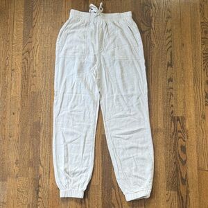 Stradivarius Women's Cream Linen Blend Joggers